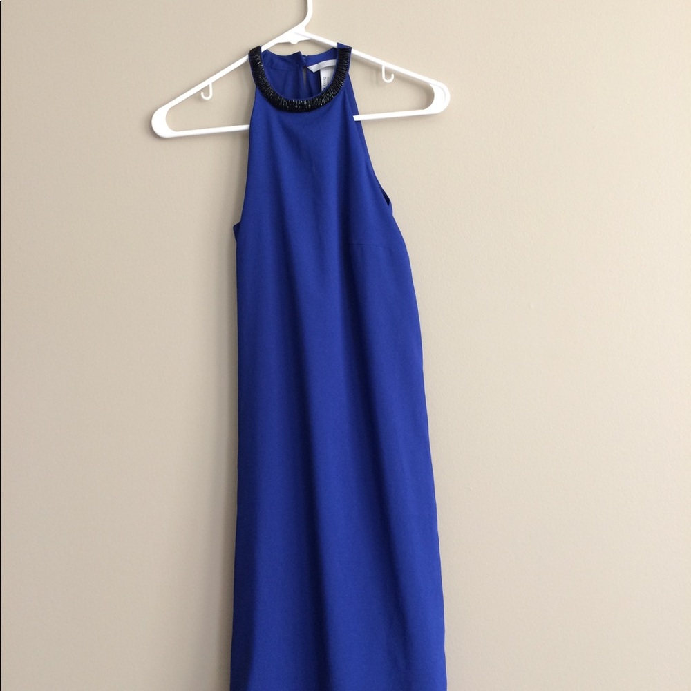 🆕•H&M•Blue Halter Neck beaded Dress